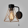 Миниатюра фото бра с выключателем eurosvet trappola 70107/1 черный/латунь | 220svet.ru