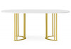 Миниатюра фото стол деревянный woodville хьюго о 180х90 белая шагрень пленка / золотые ноги 620416 | 220svet.ru