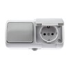 Миниатюра фото блок розетка-выключатель эра ip54 16/10a 250v с крышкой 5-701-03 б0050947 | 220svet.ru