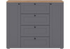 Миниатюра фото комод woodville опра 16.221 f серый графит / дуб золотой craft 676806 | 220svet.ru