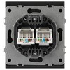 Миниатюра фото розетка эра arktik 16-3108-05 информационная двойная 2xrj45 антрацит б0070488 | 220svet.ru