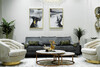 Миниатюра фото диван с кантом трехместный garda decor madrid-mem2k-сер-riv96+atl126 | 220svet.ru
